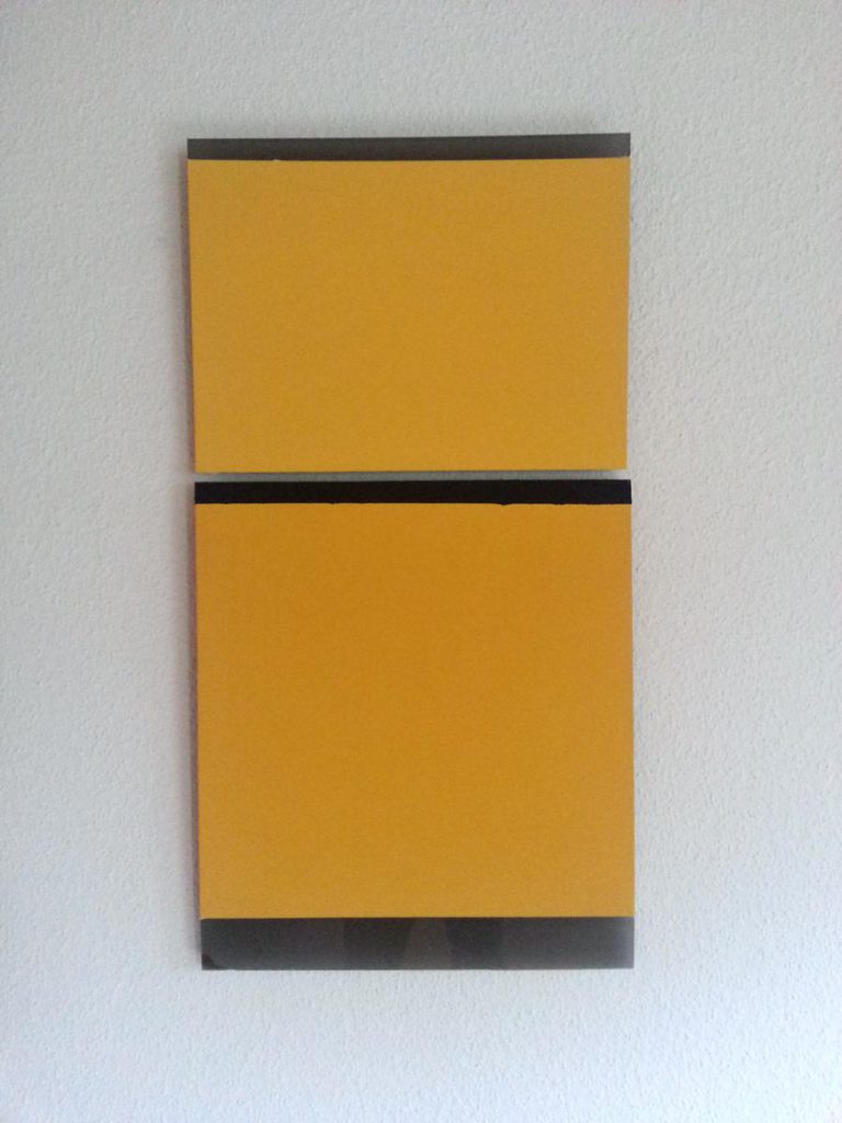 yellow – black, 2011 / pigments on black plexi